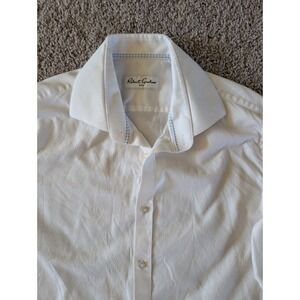 Robert Graham Button Up Shirt Long Sleeve Textured White Weave Men's Large 42